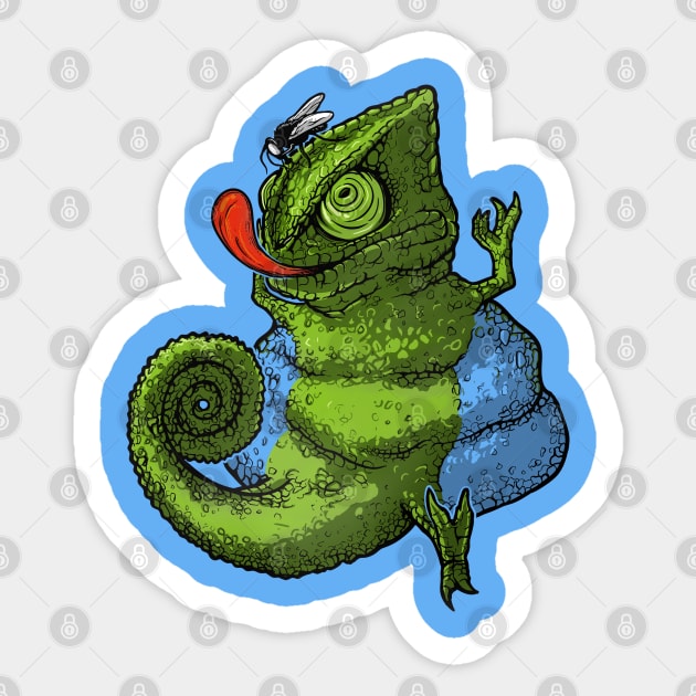 Fat Chameleon Sticker by raxarts